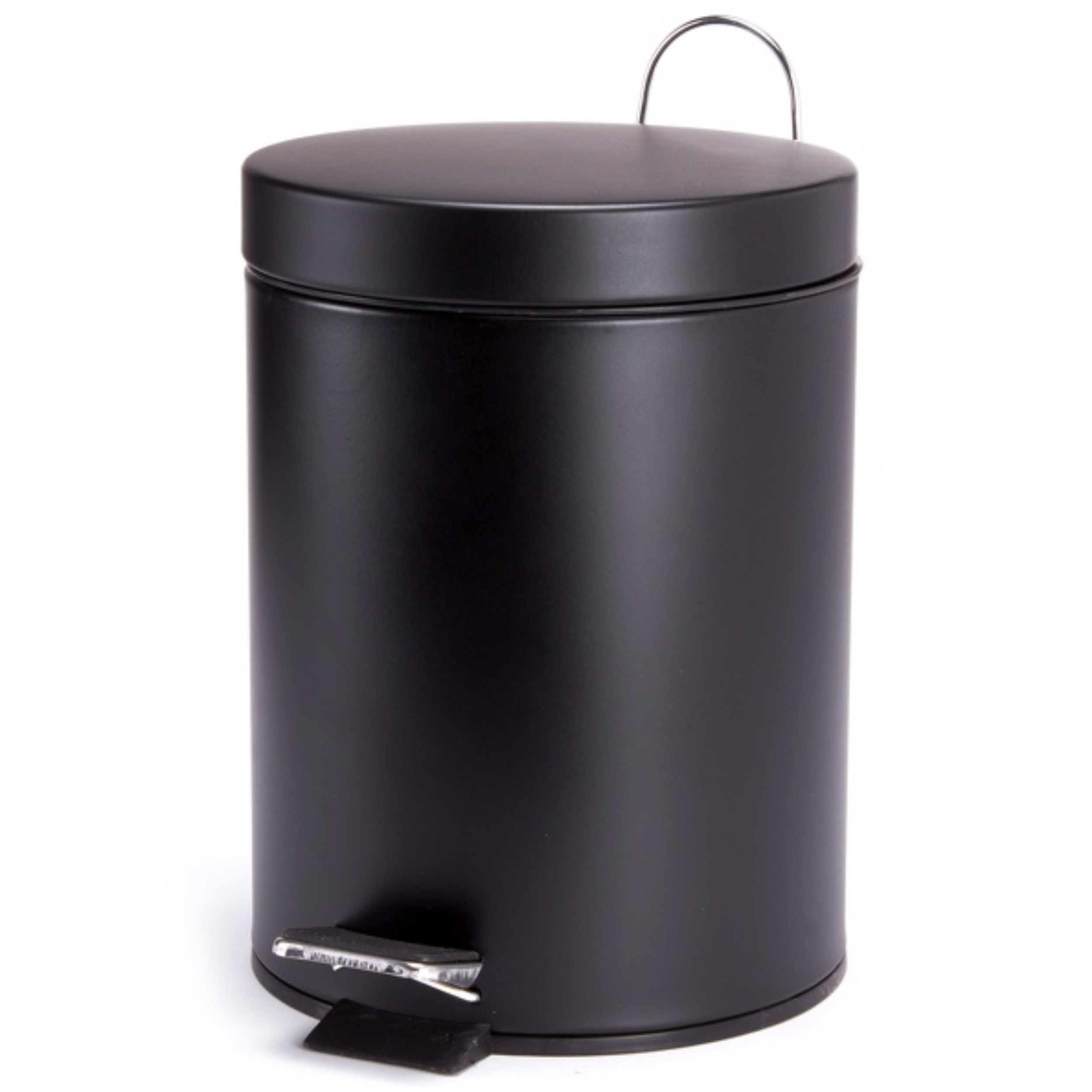 Prullenbak-pedaalemmer metaal zwart 5 liter 20 x 28 cm Badkamer-toilet