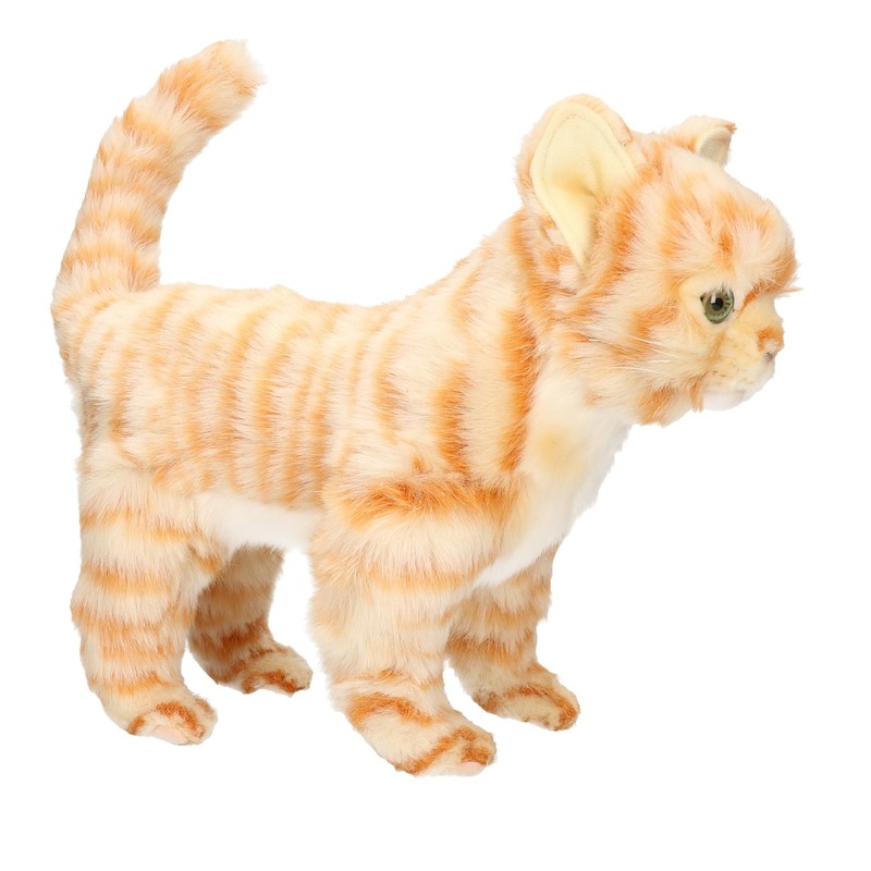 Realistische rode kitten poezen-katten knuffeldier 30 cm