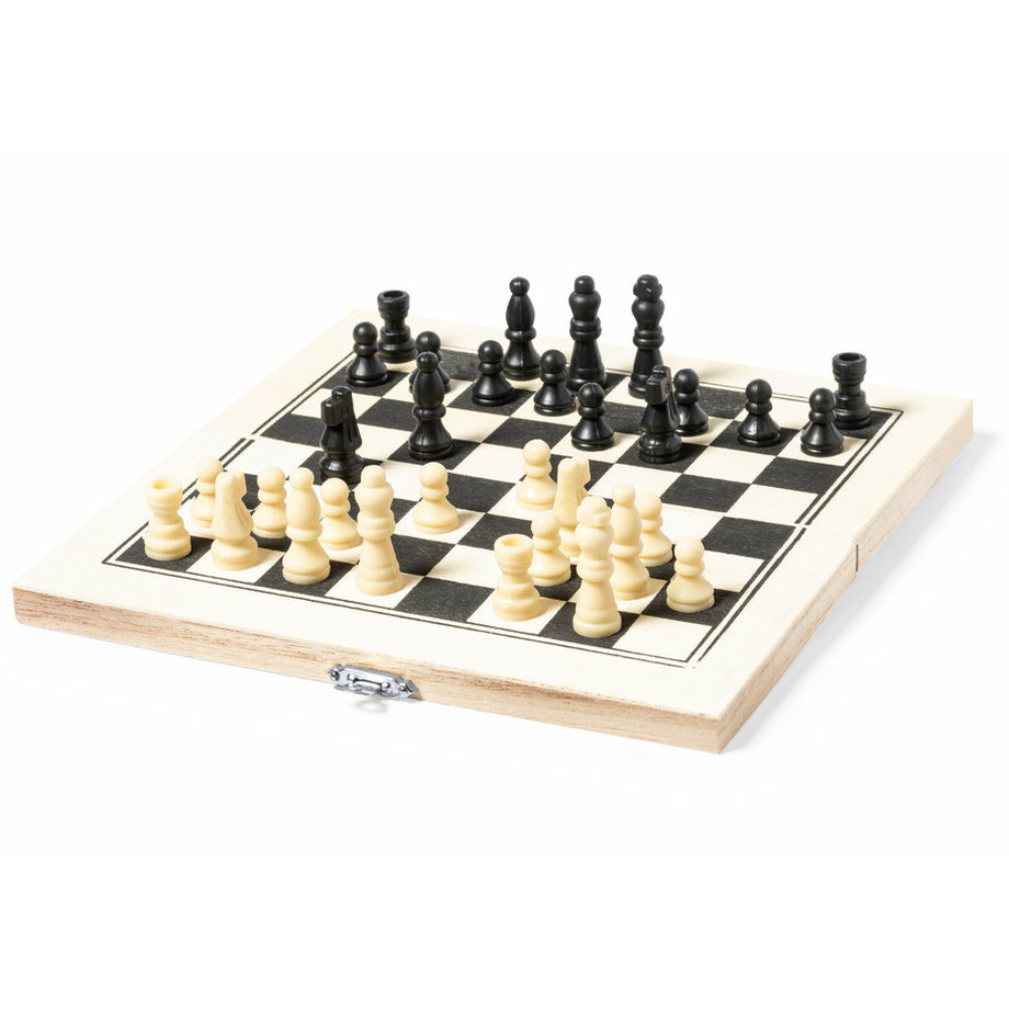 Reis schaakspel opklapbaar bord hout 21 x 21 cm spelletjes schaken