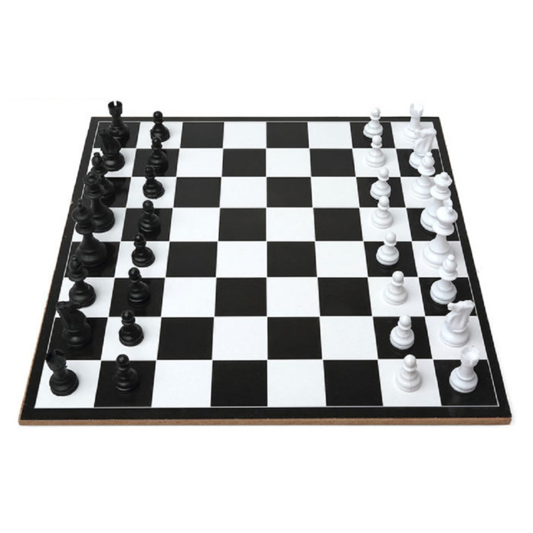 Reisspellen-bordspellen 2-in-1 set van schaken en erger je niet 35 x 30 cm