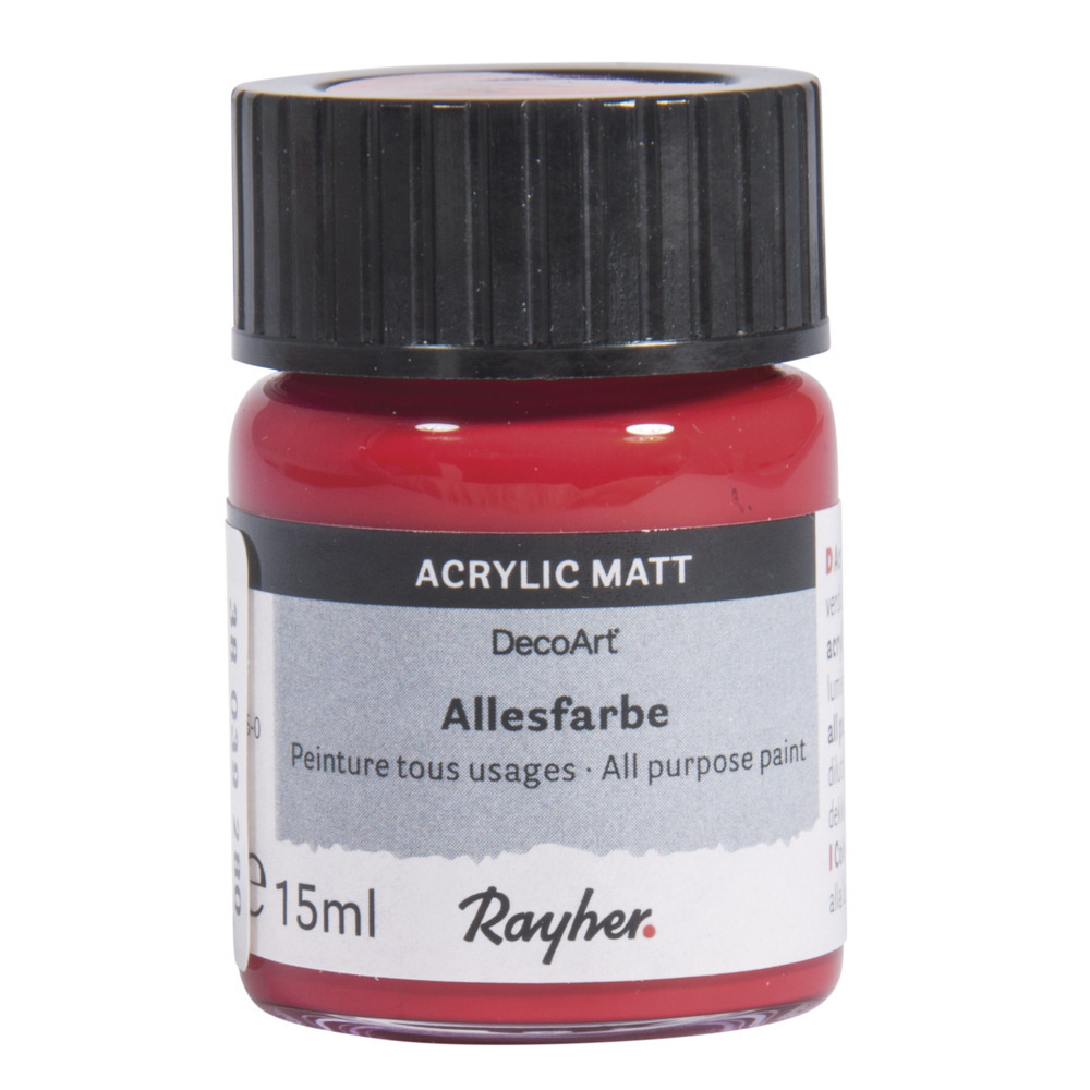 Rode acrylverf-allesverf potje 15 ml hobby-knutselmateriaal