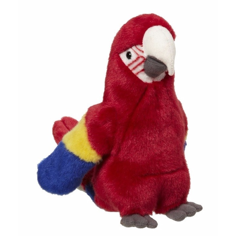 Rode papegaaien knuffels 26 cm