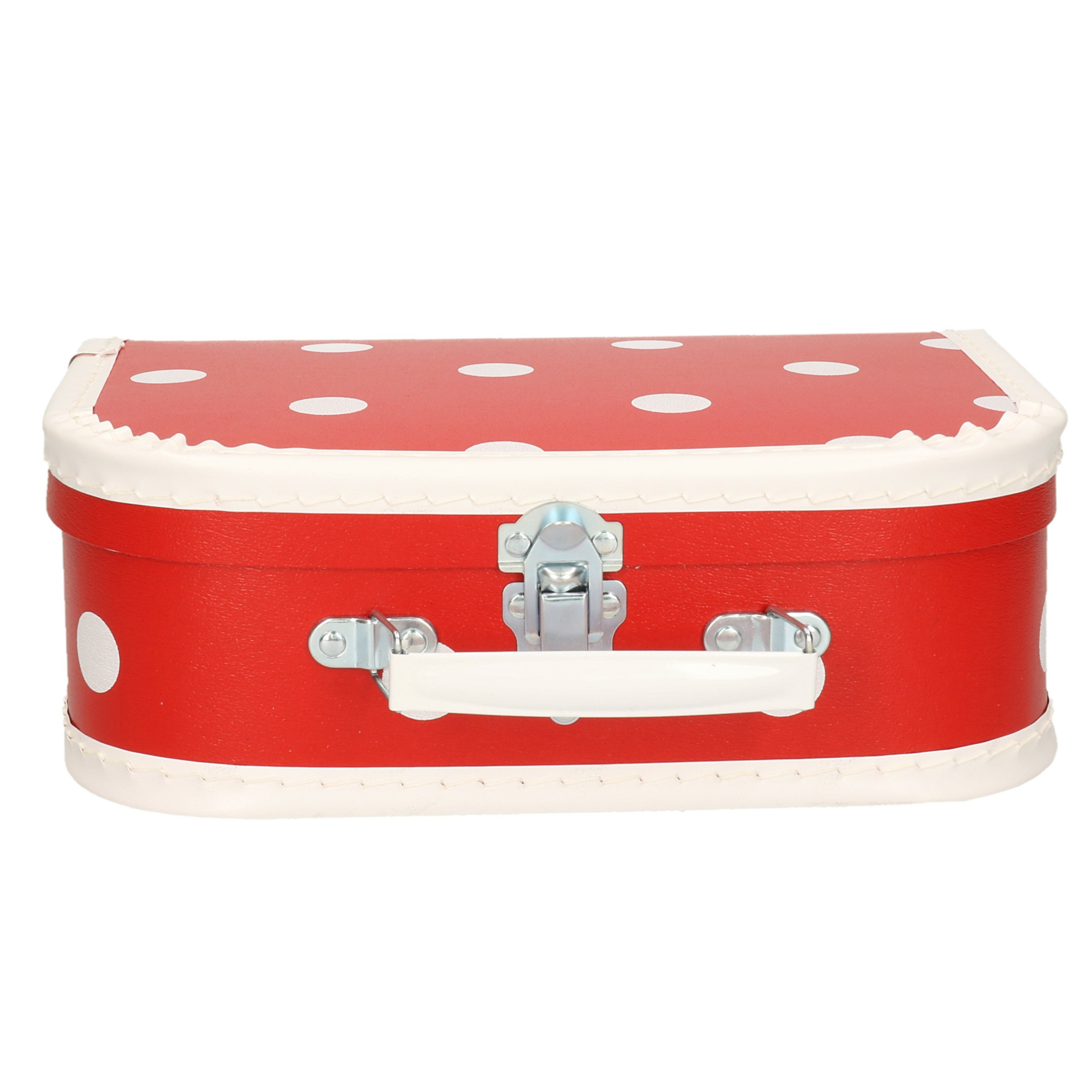 Rood koffertje met witte stip 25 cm