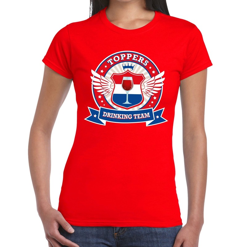 Rood Toppers drinking team t-shirt dames