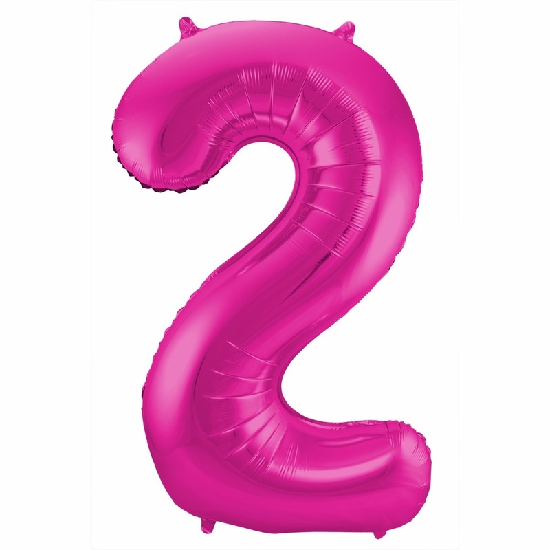 Roze folie ballonnen 2 jaar
