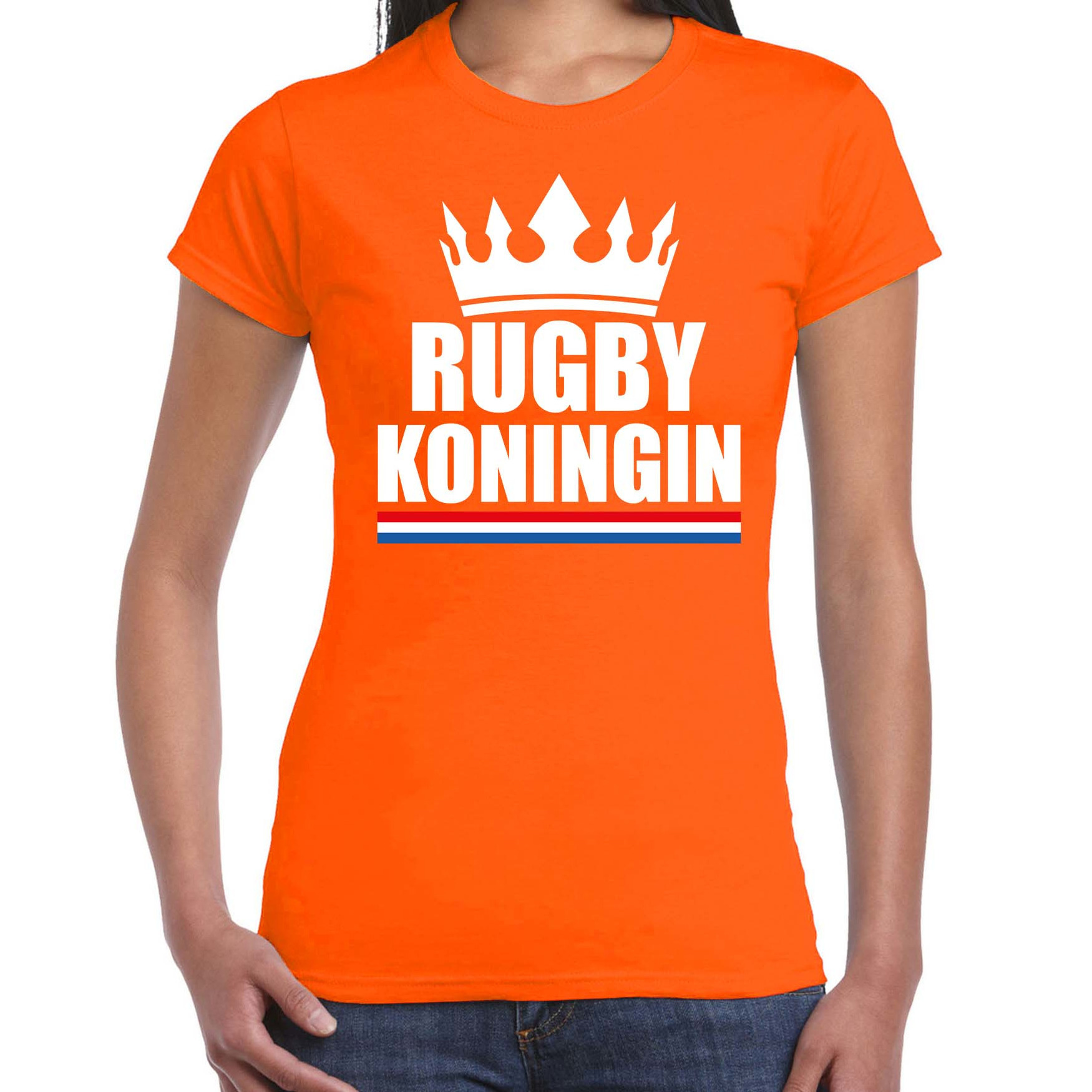 Rugby koningin t-shirt oranje dames Sport-hobby shirts