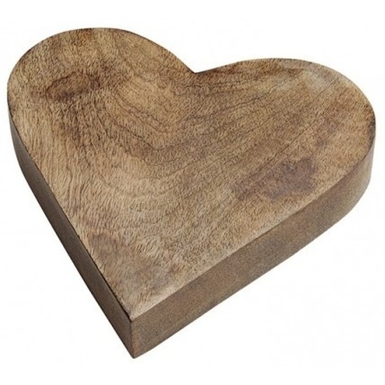 Serveerplank houten hart 20 cm