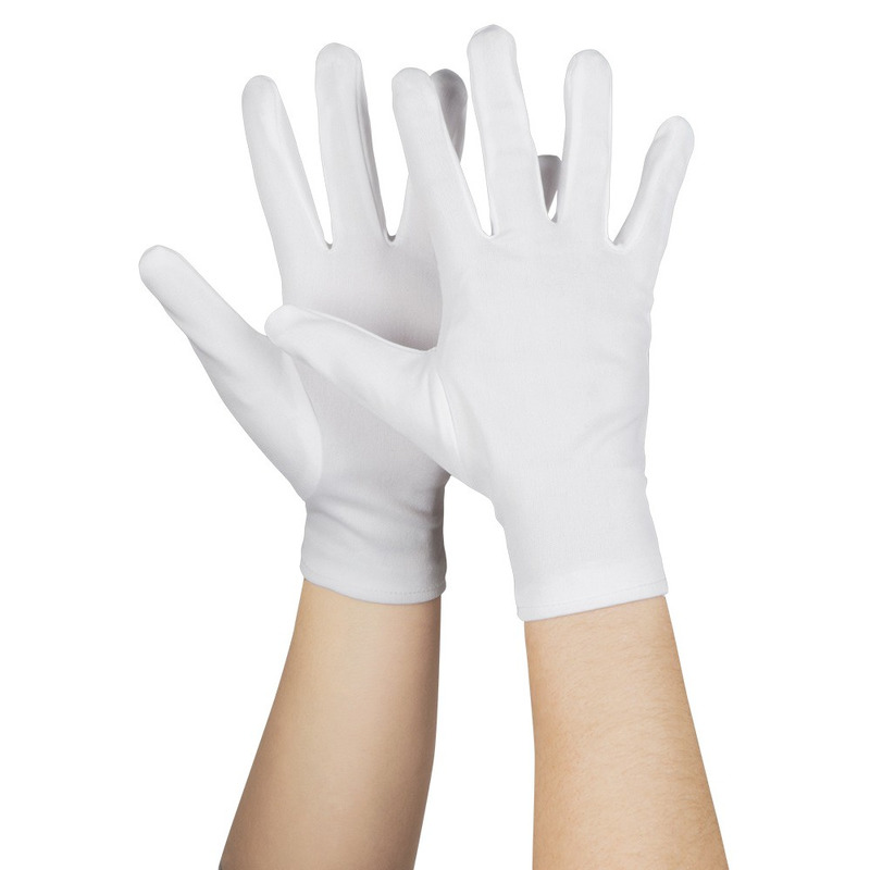 Set van 10 paar goedkope witte handschoenen