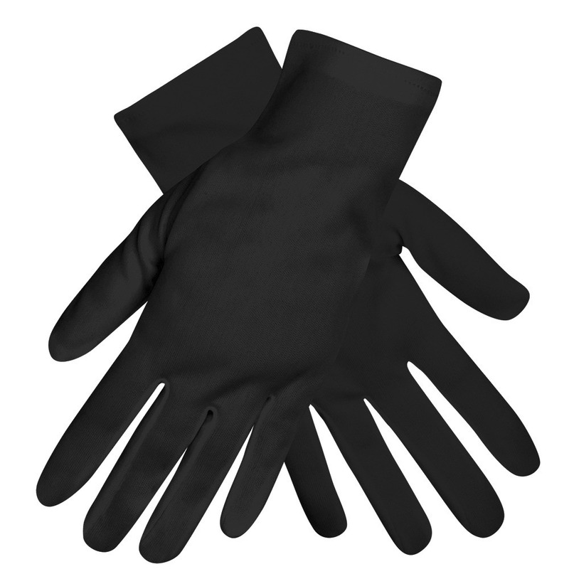Set van 2x paar zwarte verkleed handschoenen kort volwassenen