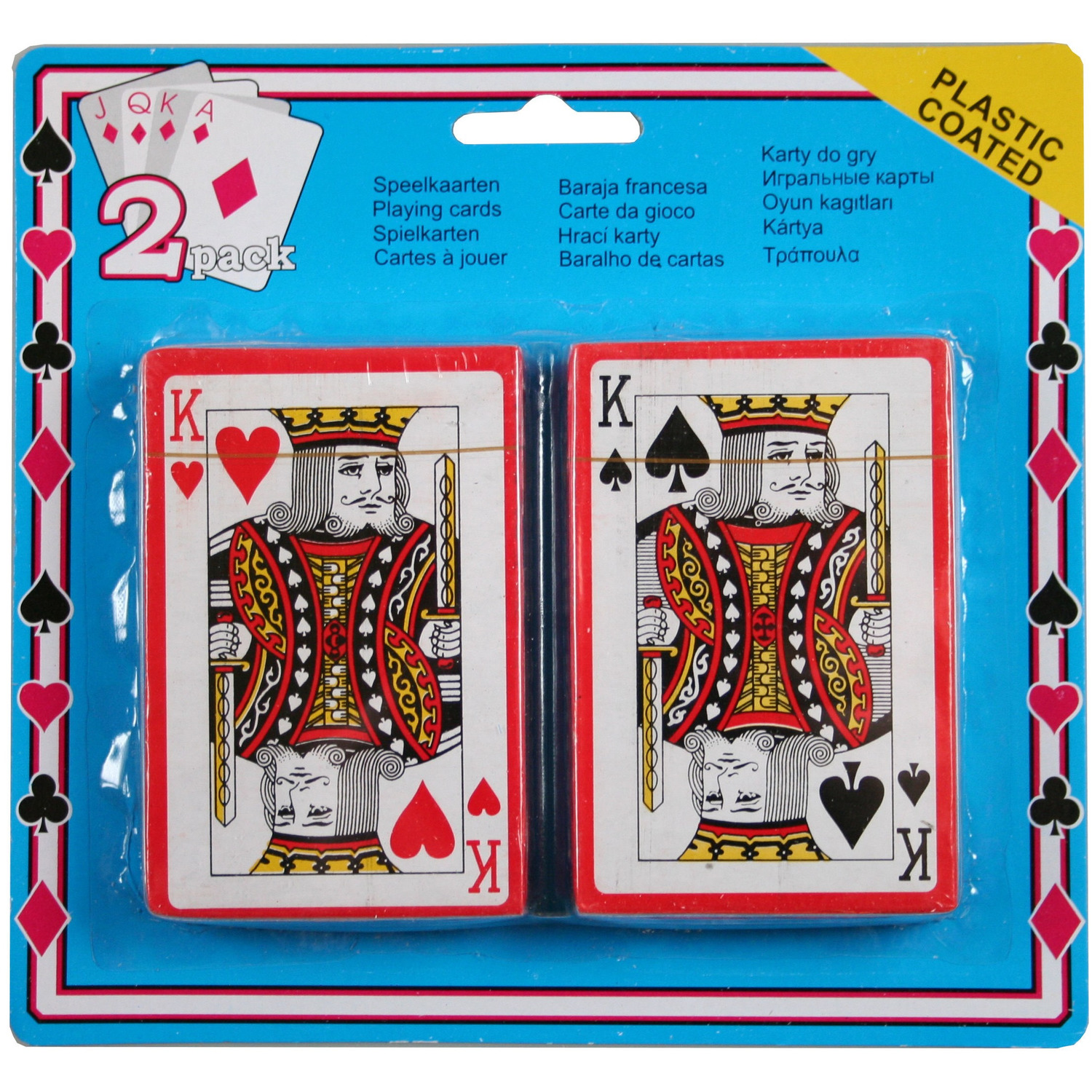 Set van 2x poker-kaartspel speelkaarten geplastificeerd