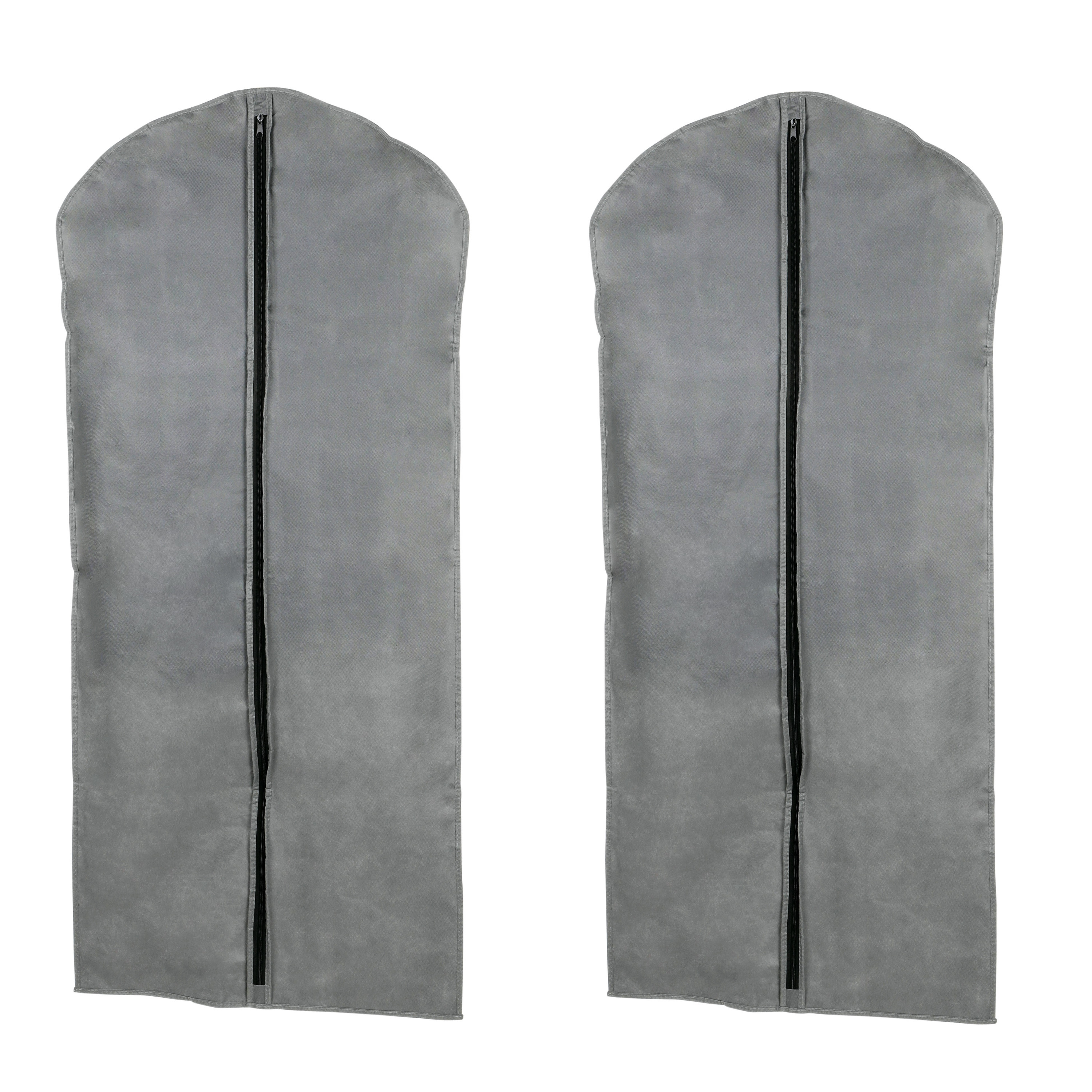 Set van 2x stuks grijze kledinghoes 60 x 137 cm