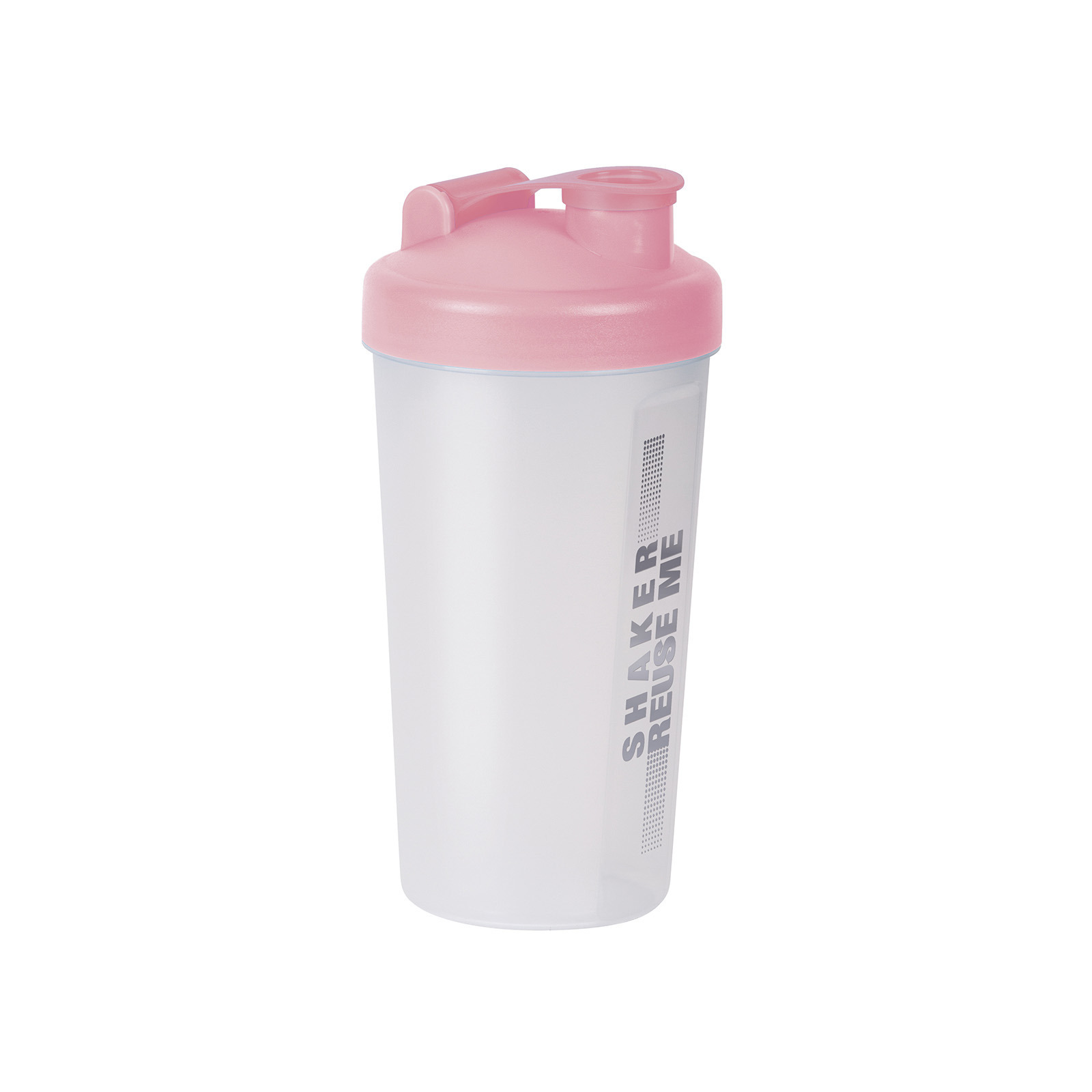 Shakebeker-Shaker-Bidon 700 ml transparant-roze kunststof
