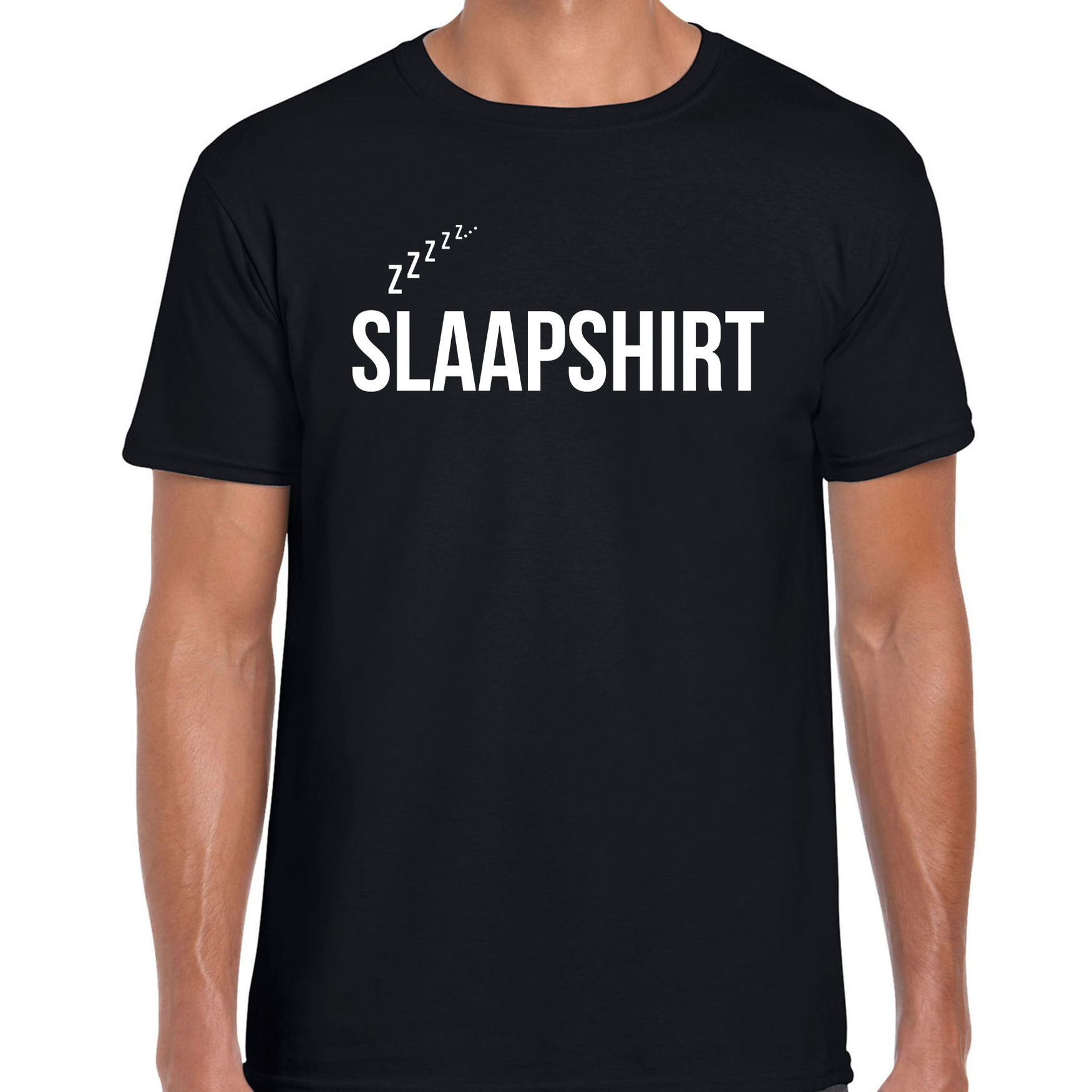 Slaapshirt fun tekst pyjama shirt zwart voor heren Grappig slaapshirt-slaap kleding t-shirt