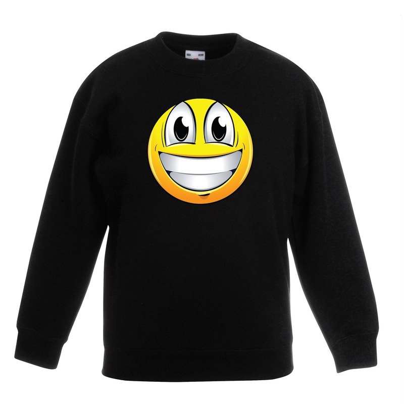 Smiley sweater super vrolijk zwart kinderen