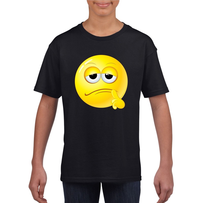 Smiley t-shirt bedenkelijk zwart kinderen