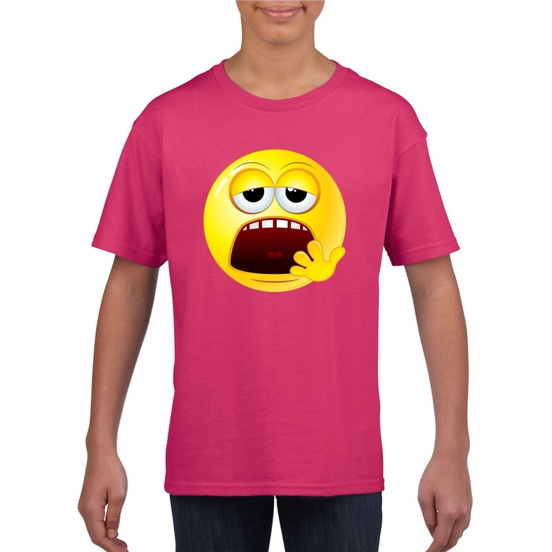Smiley t-shirt moe roze kinderen
