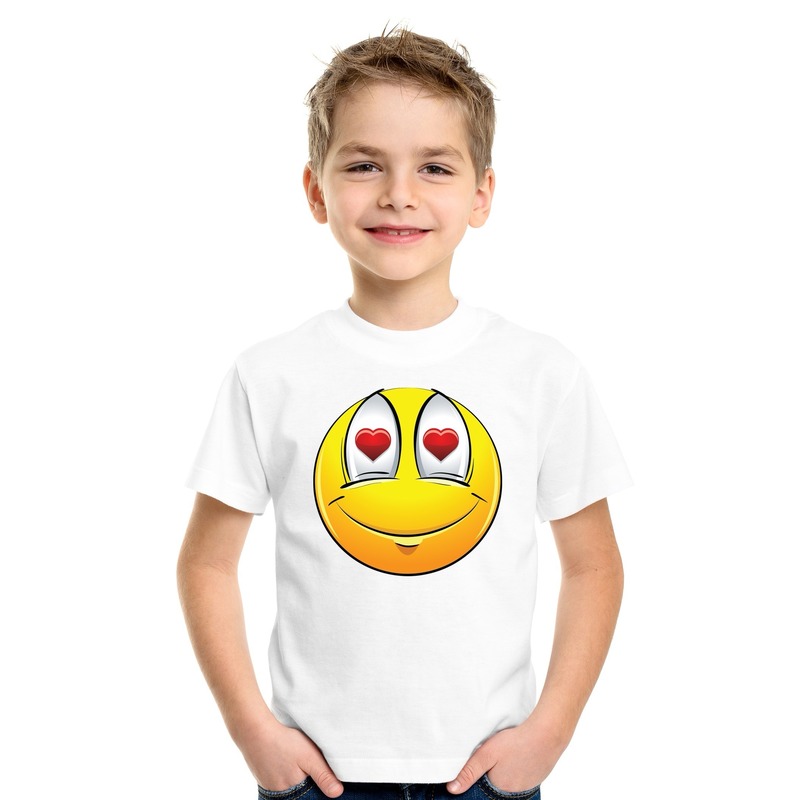 Smiley t-shirt verliefd wit kinderen