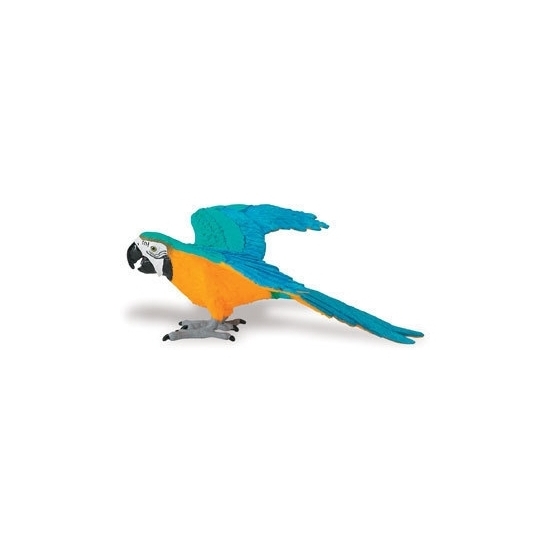 Speelgoed dieren figuur blauwe Ara papegaai van plastic 10 cm