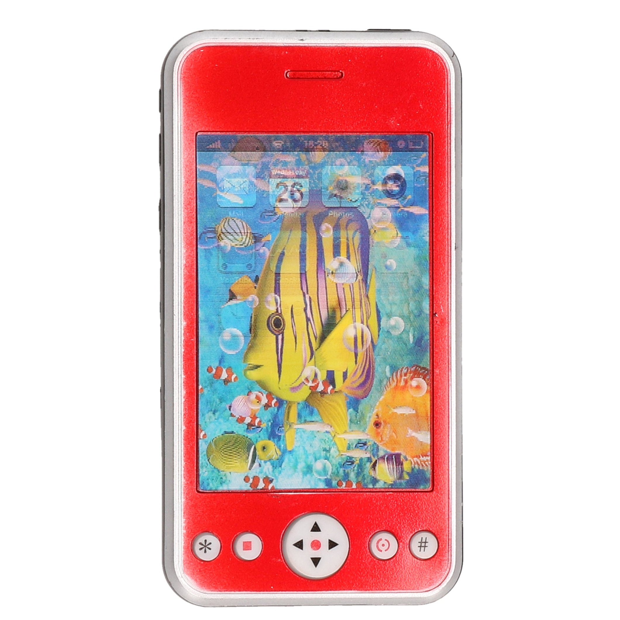 Speelgoed smartphone-mobiele telefoon rood met licht en geluid 11 cm