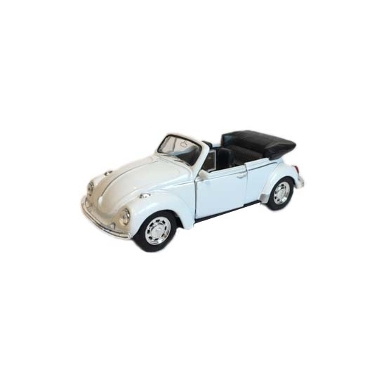 Speelgoed VW Beetle wit cabrio autootje 12 cm