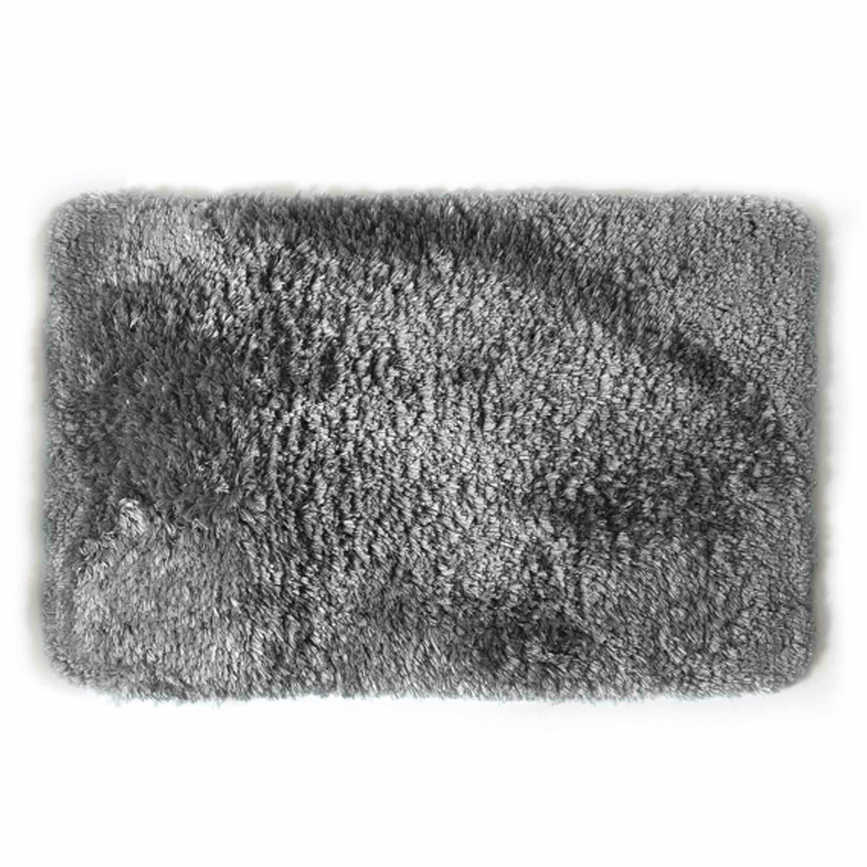 Spirella badkamer vloerkleed-tapijt hoogpolig grijs 40 x 60 cm
