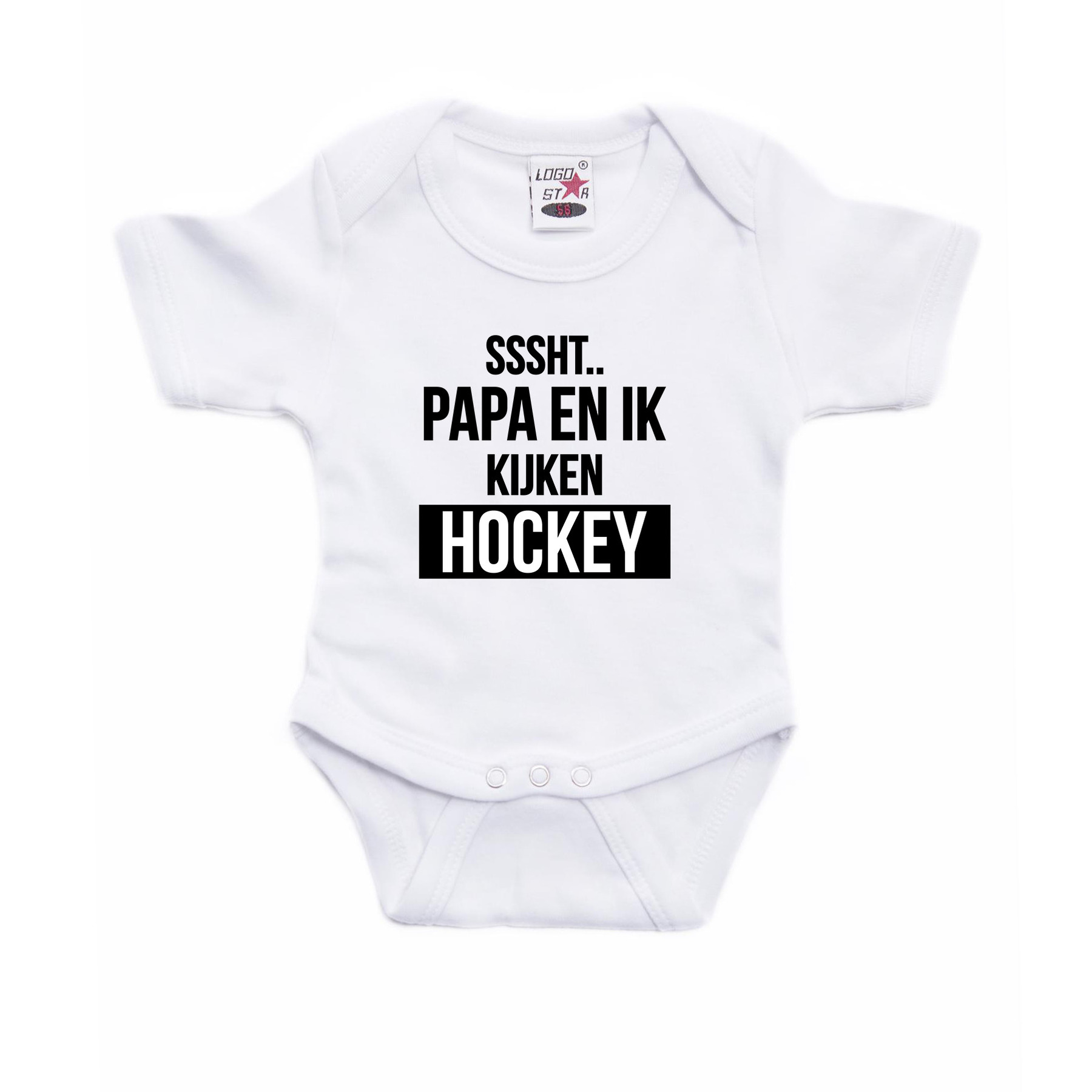 Sssht kijken hockey verkleed/cadeau baby rompertje wit jongens/meisjes EK / WK supporter