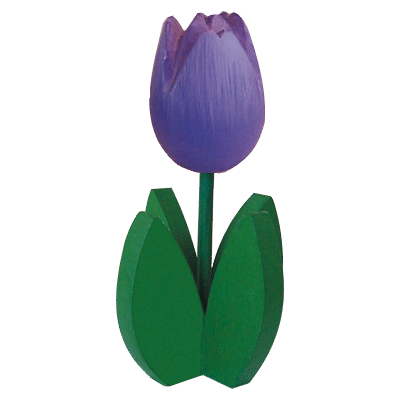 Staande houten tulpen in het paars