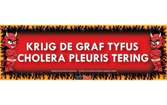 Sticky Devil stickers tekst Graf Tyfus Cholera PleurisTering