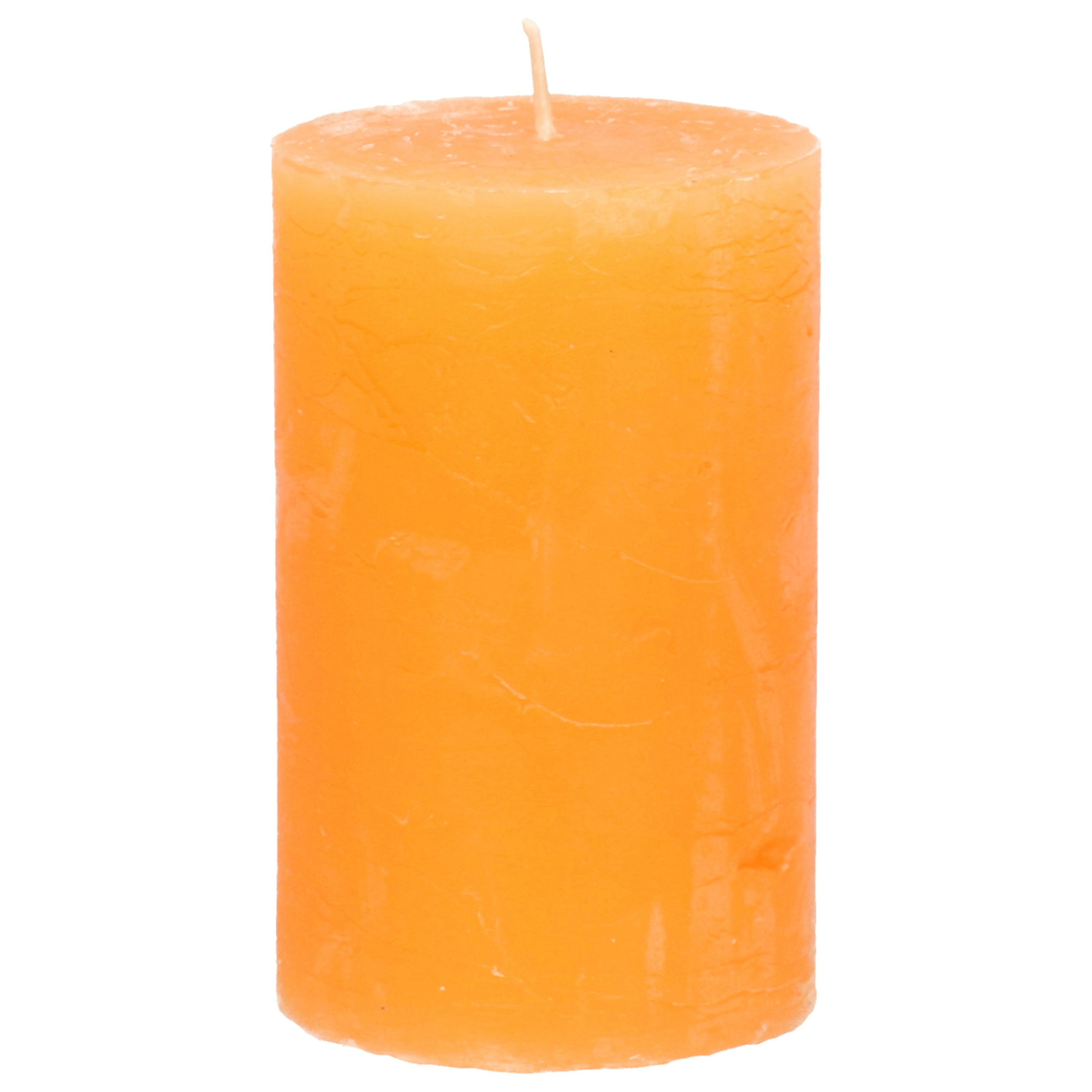 Stompkaars-cilinderkaars oranje 5 x 8 cm klein rustiek model
