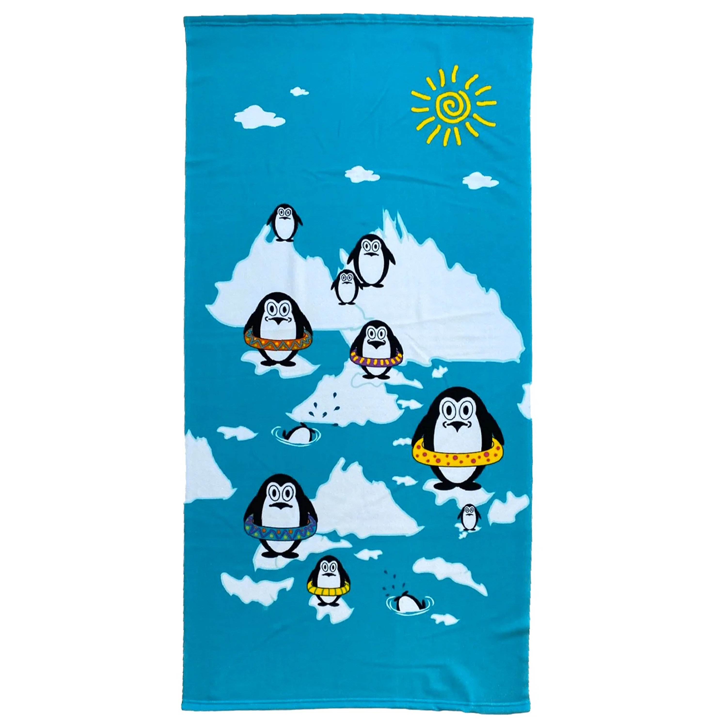Strand-badlaken voor kinderen pinguin print 70 x 140 cm microvezel