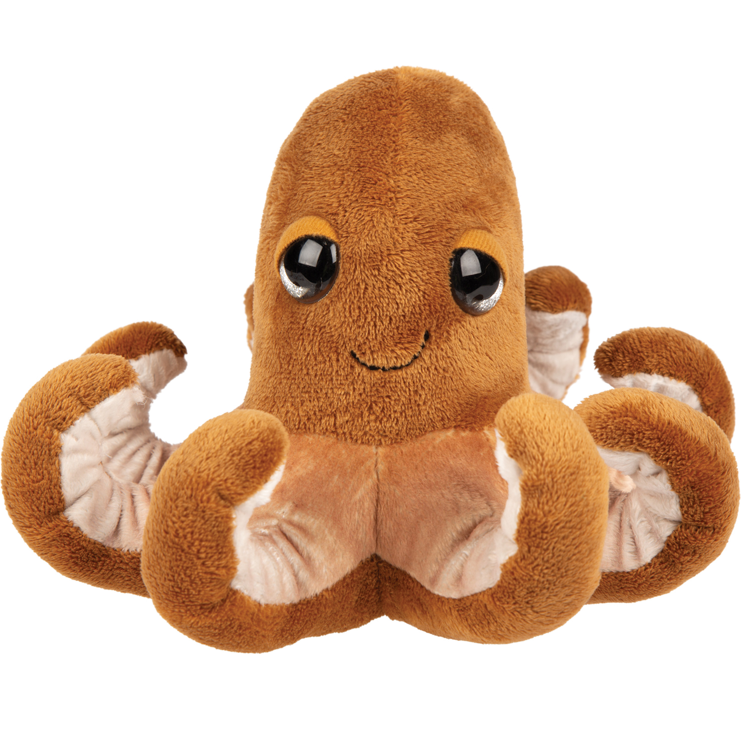 Suki Gifts pluche inktvis-octopus knuffeldier cute eyes bruin 15 cm