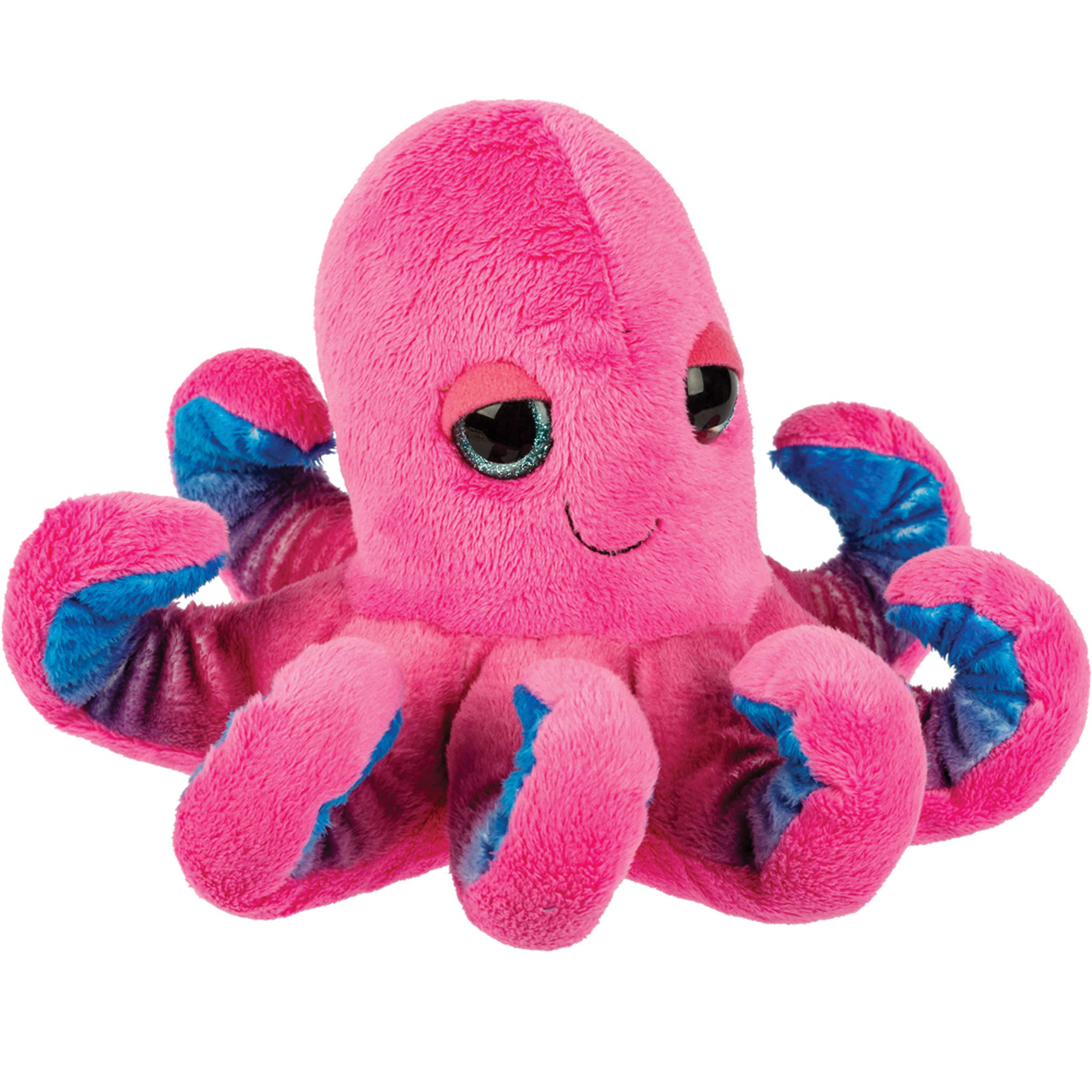 Suki Gifts pluche inktvis-octopus knuffeldier cute eyes roze 15 cm