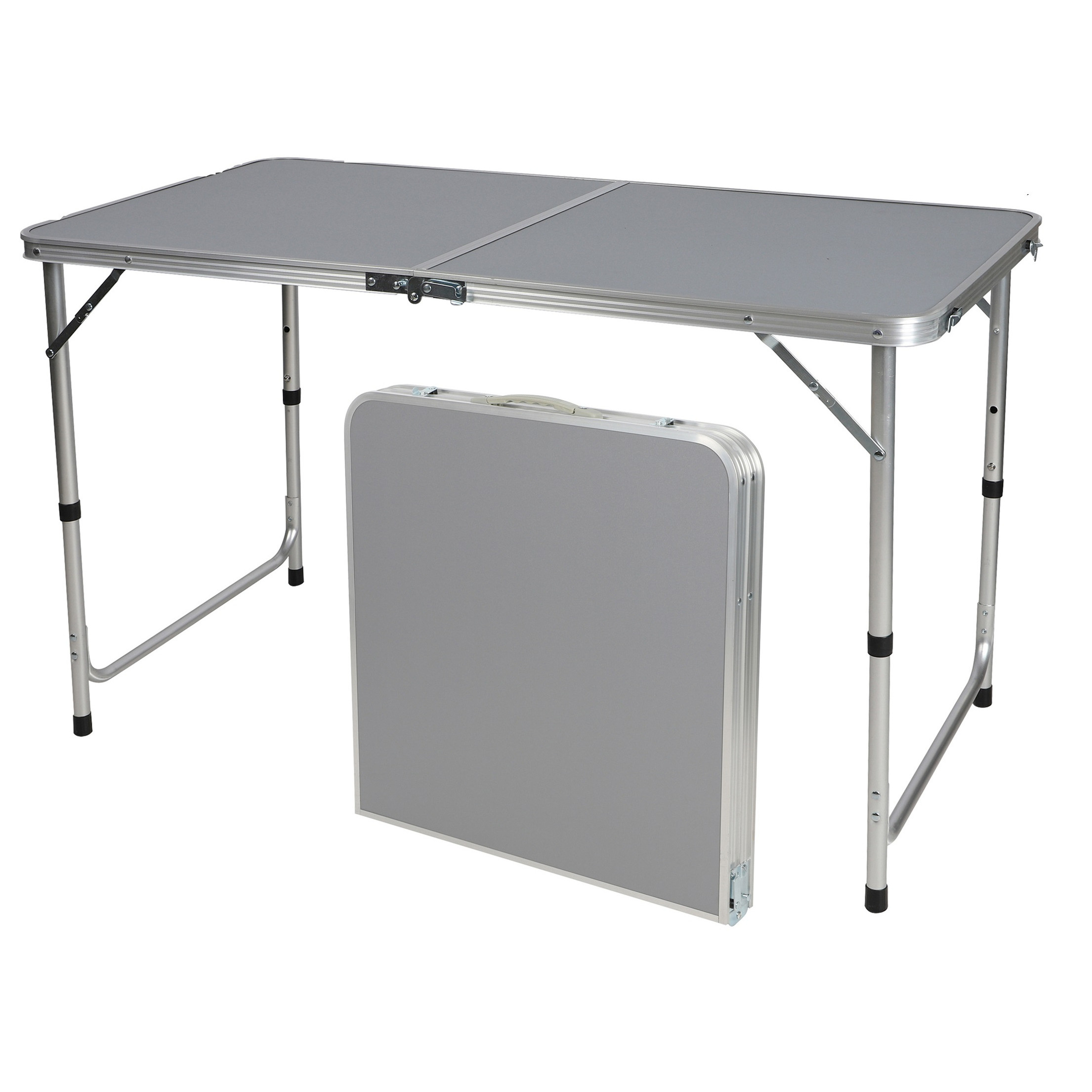 Sunnydays camping tafel aluminium opvouwbaar grijs L120 x B60 x H67 cm