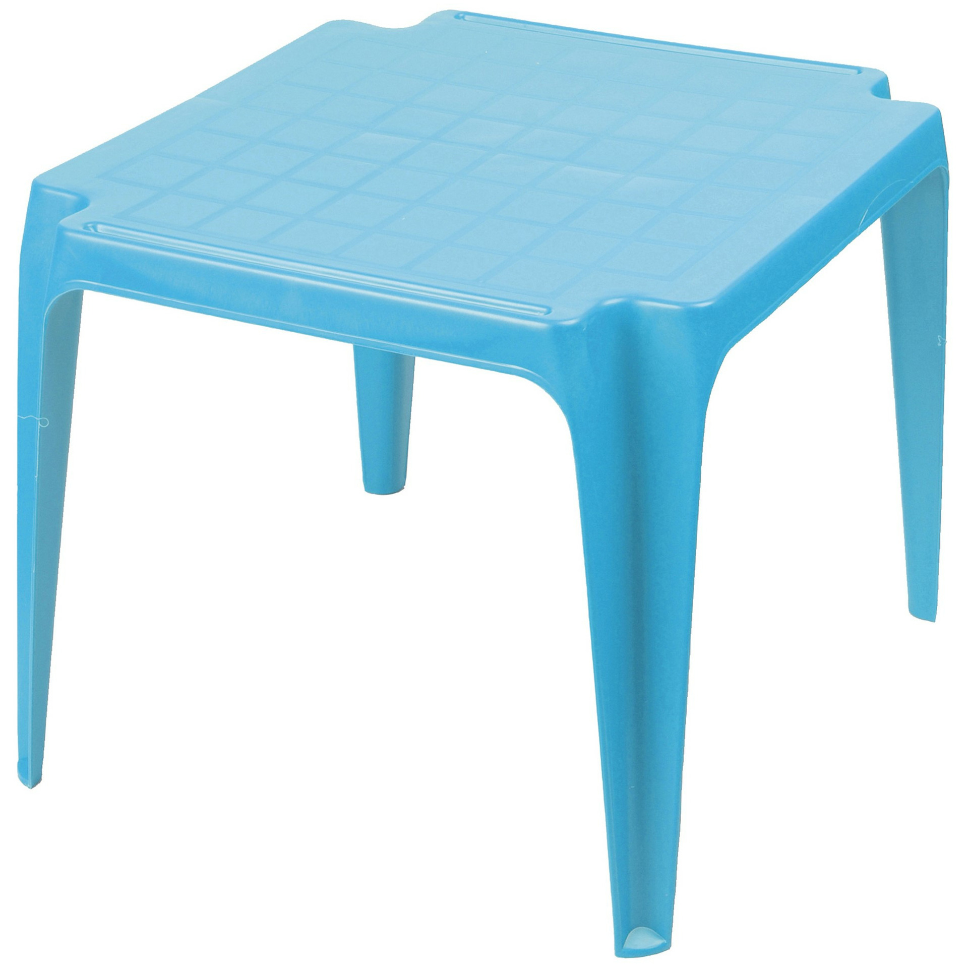 Sunnydays Kindertafel blauw kunststof buiten-binnen L56 x B51 x H44 cm