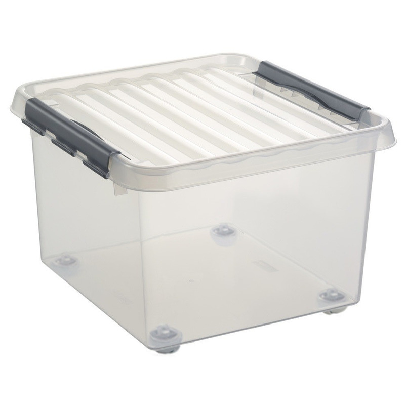 Sunware opbergbox-opbergdoos transparant 26 liter 40 x 40 x 28 cm