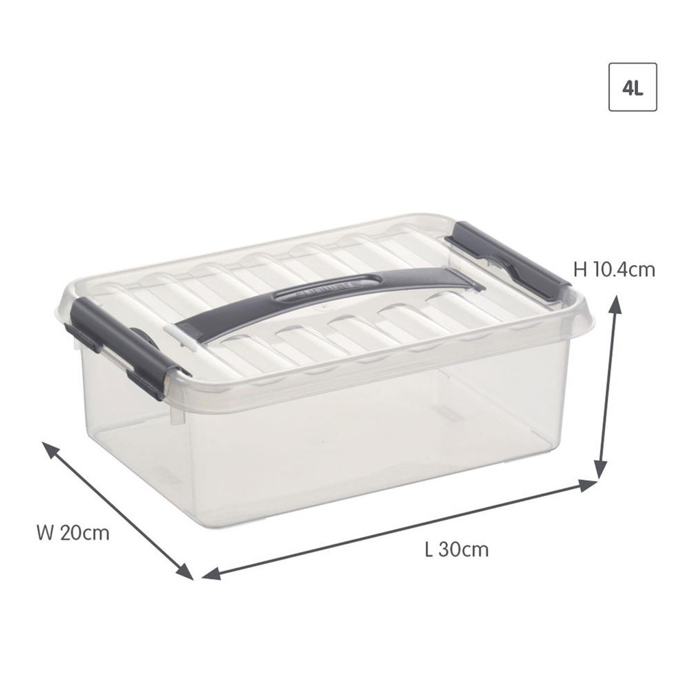 Sunware opbergbox-opbergdoos transparant 4 liter 30 x 20 x 10 cm