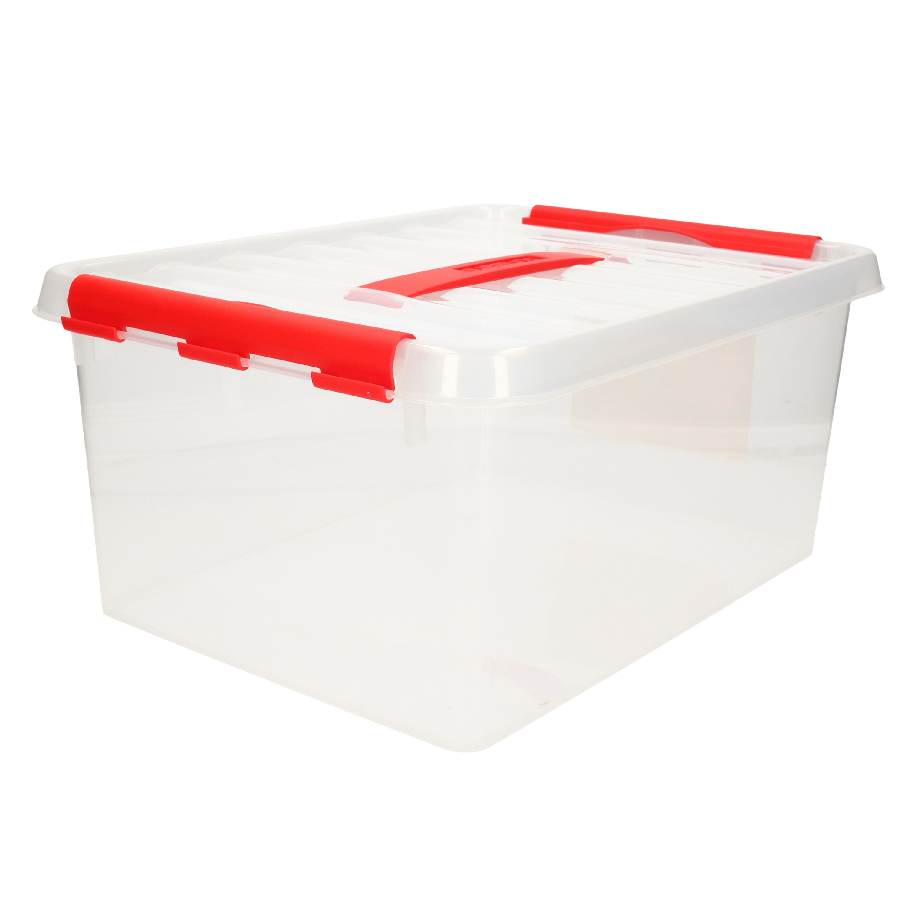 Sunware opbergbox-opbergdoos transparant-rood 15 liter 40 x 30 x 18 cm