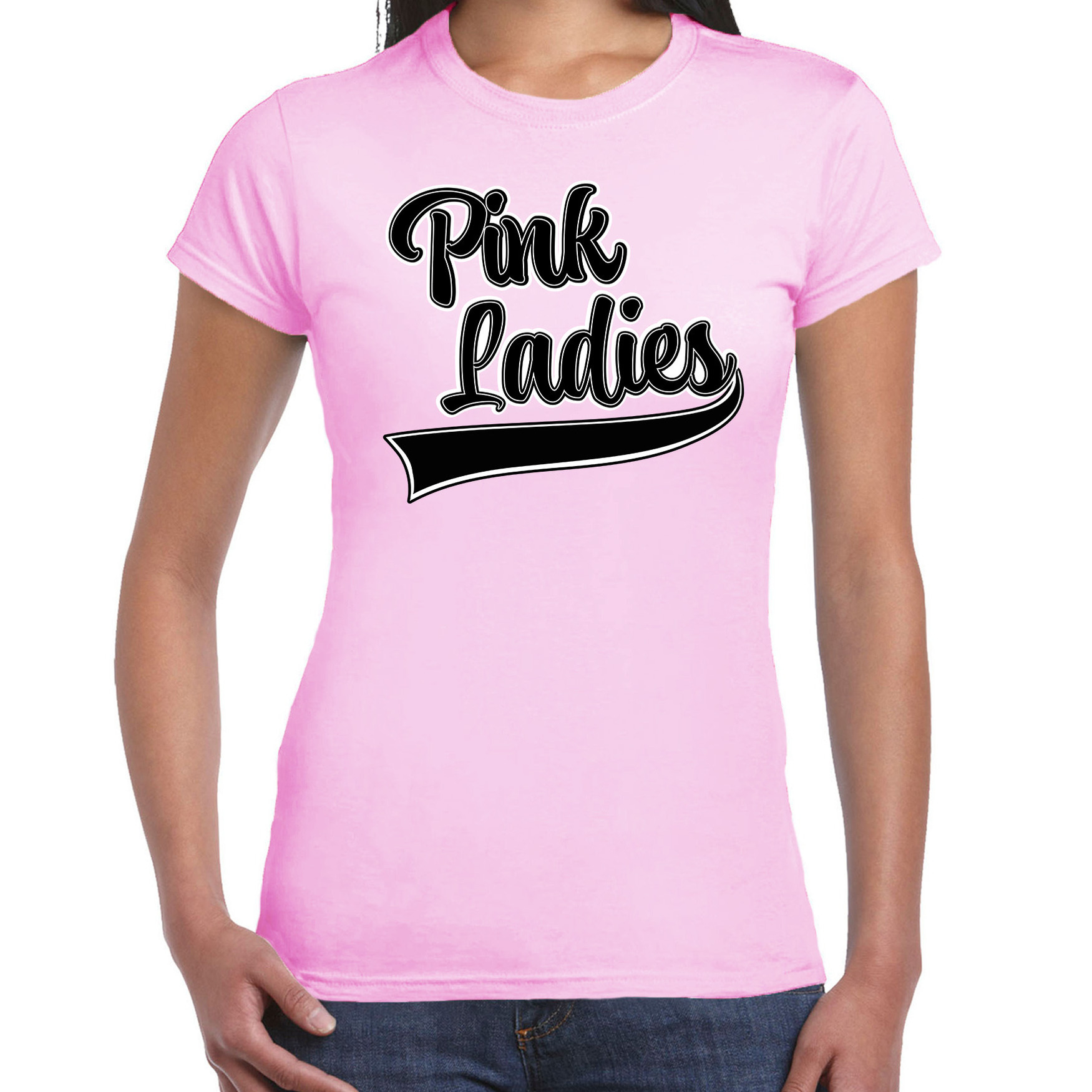 T-shirt Grease Pink ladies lichtroze carnaval shirt