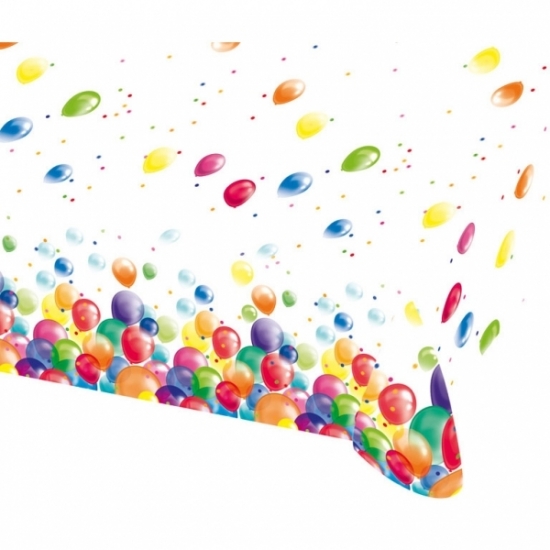 Tafelzeil met feestelijke ballonnen opdruk plastic 180x120