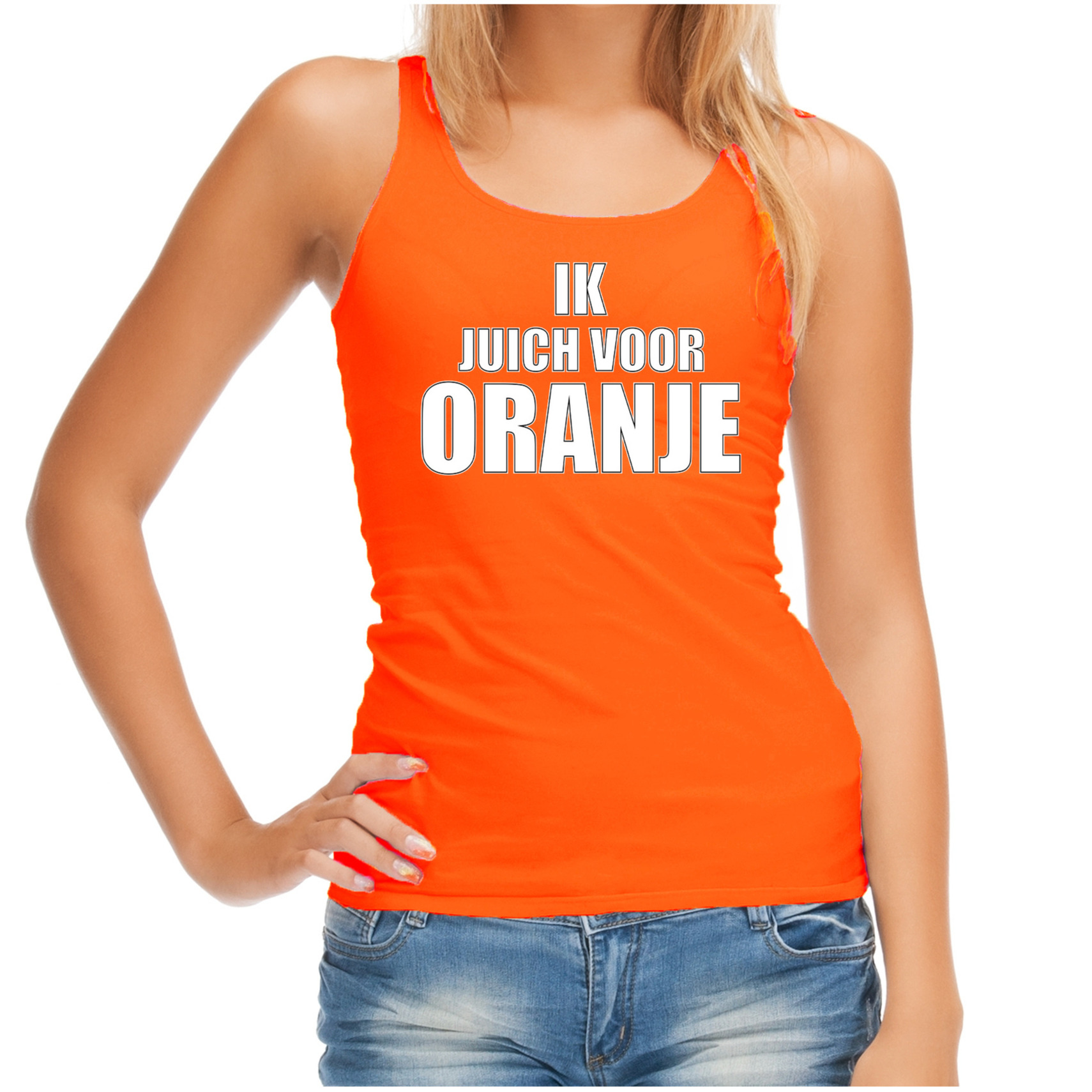 Tanktop ik juich voor oranje Holland-Nederland supporter EK- WK oranje voor dames
