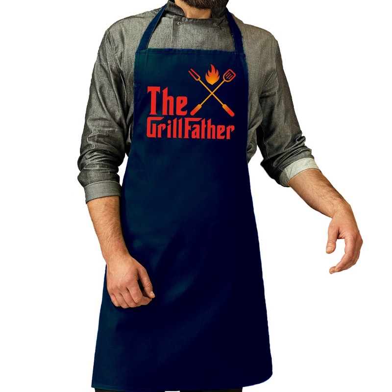 The GrillFather barbecue schort-keukenschort navy voor heren