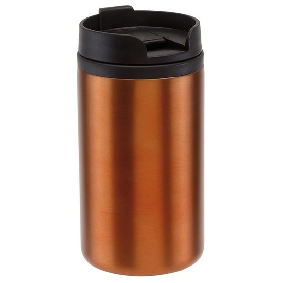 Thermo koffiebeker metallic oranje 290 ml