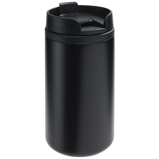 Thermo koffiebeker metallic zwart 290 ml