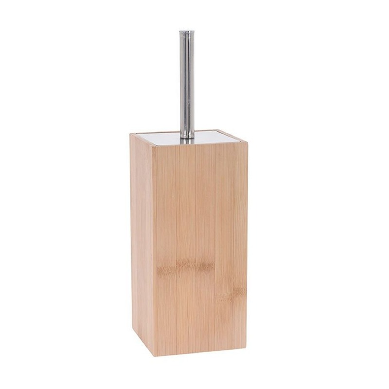 Toiletborstel met houder bamboe hout 34 cm