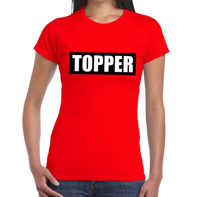 Topper in kader t-shirt rood dames