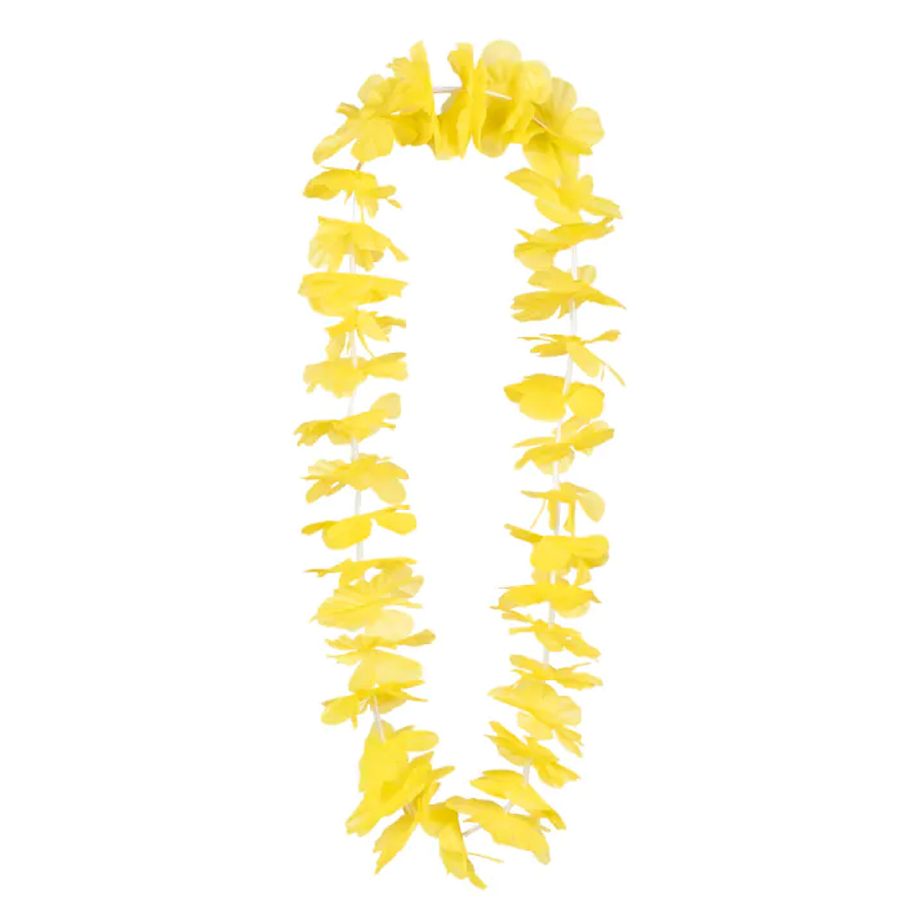 Toppers Hawaii krans-slinger Tropische kleuren geel Bloemen hals slingers