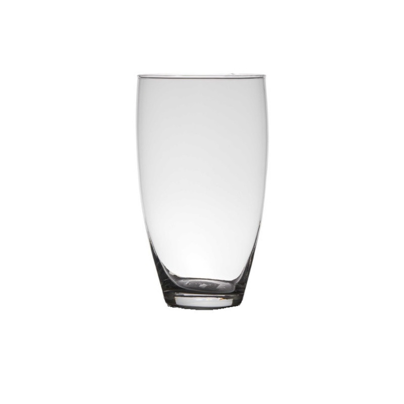 Transparante home-basics vaas-vazen van glas 25 x 14 cm