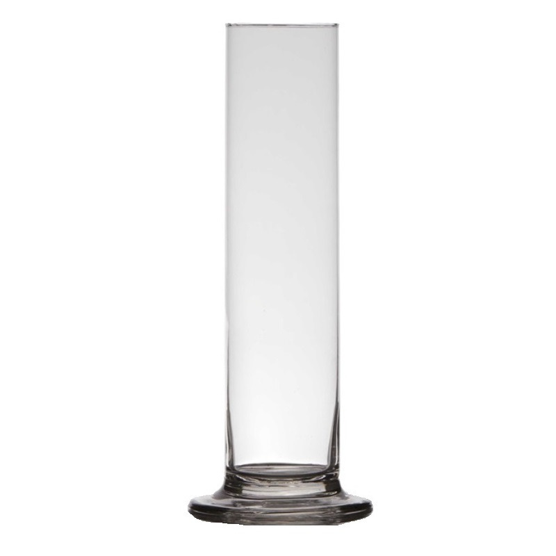 Transparante luxe stijlvolle smalle 1 bloem vaas-vazen van glas 30 x 6 cm