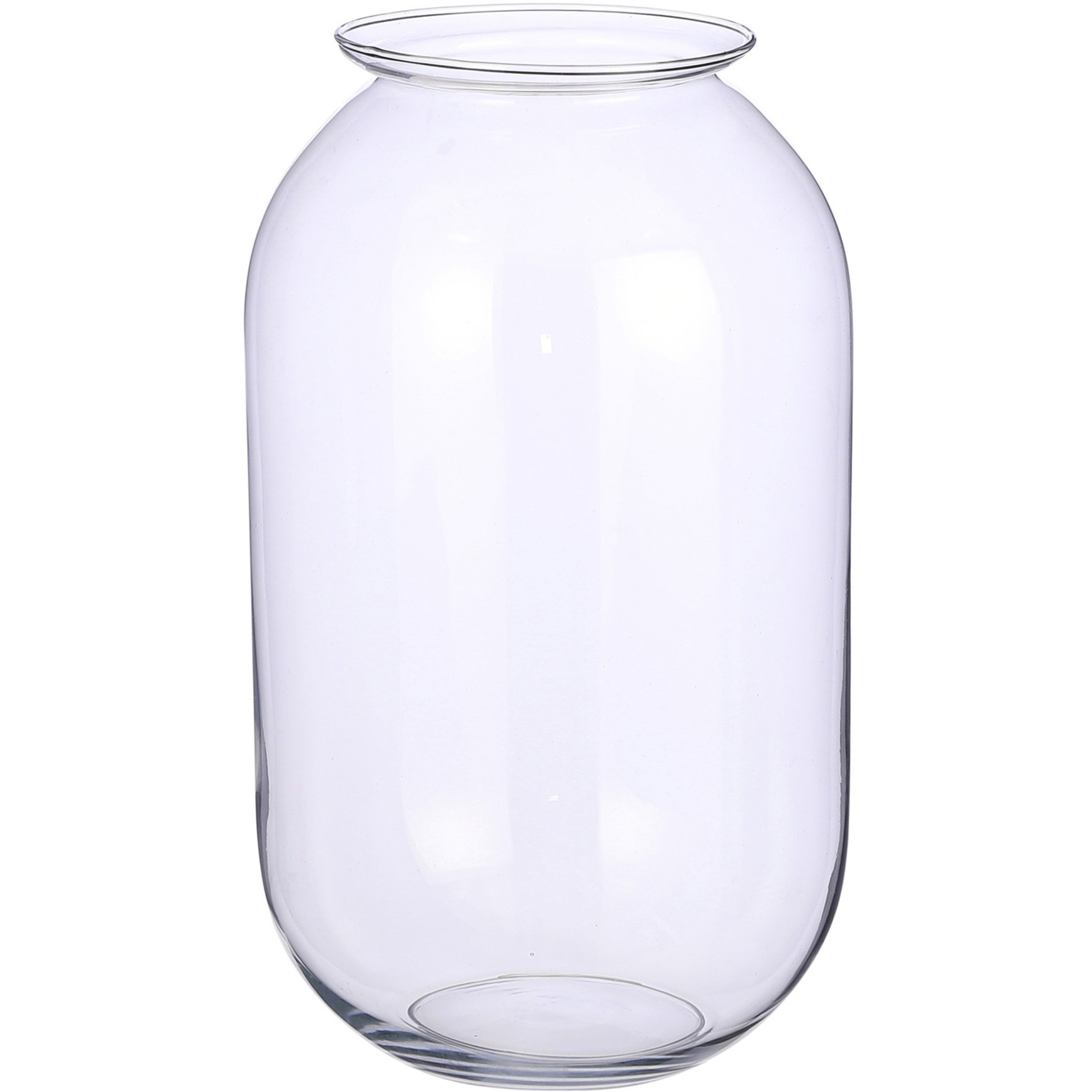 Transparante ronde vaas-vazen van glas 19 x 30 cm