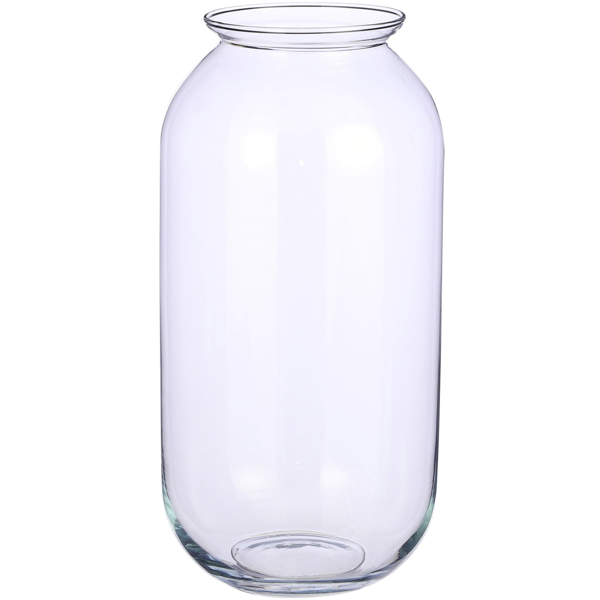Transparante ronde vaas-vazen van glas 19 x 35 cm